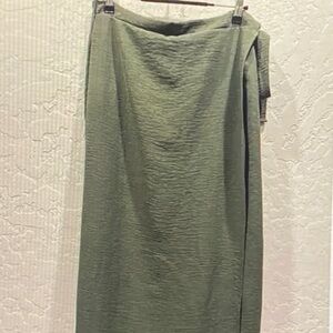 White Birch Sage Green Maxi Skirt